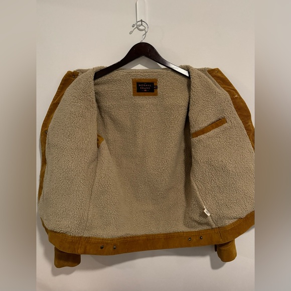 The Normal Brand Sherpa Collar Cord Trucker // Gold // Medium - Picture 4 of 7